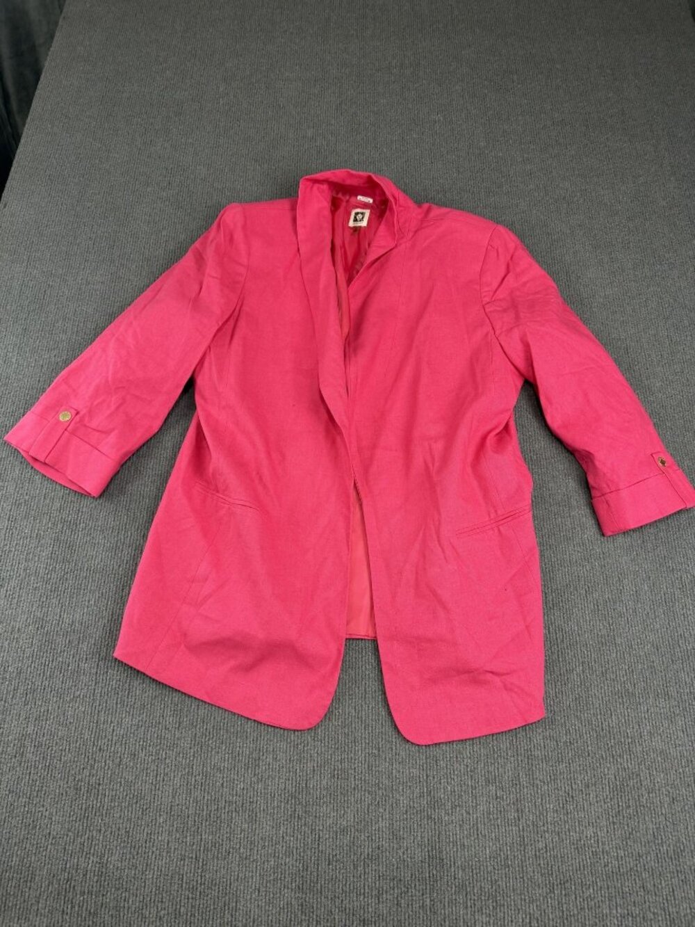 Anne Klein Womens Pink Open Front 3/4 Sleeve Blazer XL